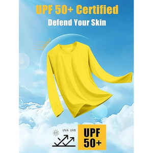 T-shirt de performance personnalisé pour homme à manches longues, jaune vif, séchage rapide, protection solaire UV 50+, idéal pour la natation et la vente en gros - Product Image 5