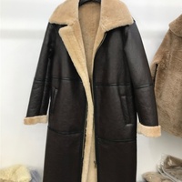 Manteau d'hiver chaud et décontracté pour femme, coupe oversize, avec col en fourrure de mouton, broderie, fermeture éclair et boutons, imperméable et écologique, 100 % fourrure de mouton