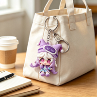 Porte-clés personnalisé en PVC de fille anime, figurine de personnage de dessin animé 3D Chibi, accessoire de voiture, souvenir personnalisé, usine OEM ODM