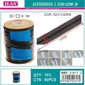 Il Zipper 2,5 cm x 29 m n. 3 grigio per cucito e artigianato - Product Image 3