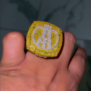 Anillo de Diamantes con Símbolo de Dólar, Anillo de Lujo con Incrustaciones de Diamantes, Anillo de Hip Hop, Anillo con Pavé de Oro y Circonitas - Product Image 2