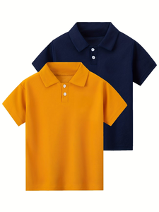 Suéter de Manga Corta para Niños, 100% Algodón, Color Sólido, Corte Holgado, Informal, Transpirable, para Primavera/Verano, Estilo Informal para Hermanos - Product Image 3