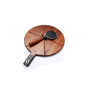 Elegante Bandeja Redonda de Madera de Roble para Servir, Tabla de Presentación Premium para Queso, Pan, Aperitivos, Postres y Alimentos - Product Image 5