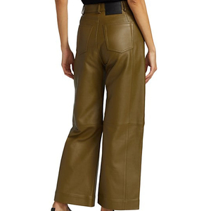 Pantalon en cuir pour femme, coupe ajustée, hiver, haute qualité OEM, respirant, imperméable, séchage rapide, pour la gym, les entraînements, usage quotidien, vente en gros - Product Image 2
