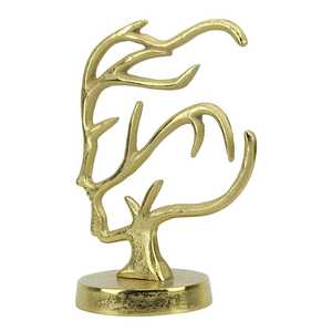 Golden Aluminium 28cm H X 14cm W X 21cm L Antler Sculpture Artistic Tabletop <b>Decor</b> Handmade Modern Eco-Friendly Living Room - Product Image 5