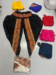 Pantalon Salwar brodé rouge, coupe ample, longueur cheville, vêtements traditionnels indiens et pakistanais pour femmes, taille élastique, pantalon à jambes larges - Product Image 2