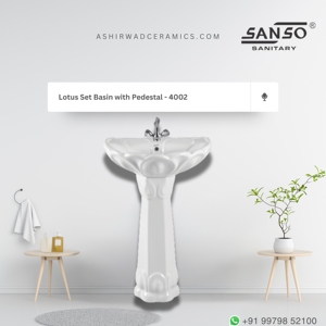 Meilleures ventes : Ensemble lavabo sur pied en céramique Lotus, design moderne de haute qualité, écologique, pour hôtels, chambres et salles de bain, directement de l'usine - Product Image 2