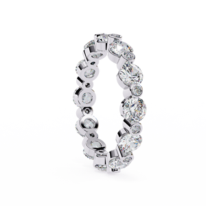 Bague en or blanc 10k 14k 18k sertie de diamants en forme de bulle sur toute la surface - Product Image 3