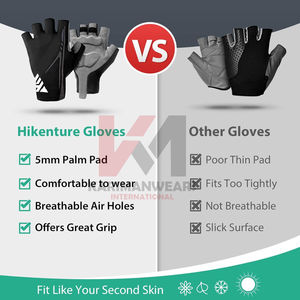 Gants de cyclisme respirants à demi-doigts, avec paume rembourrée absorbant les chocs, antidérapants, pour VTT et route - Product Image 5