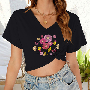 Camiseta corta sostenible para mujer, tejido antibacteriano de tacto suave, camiseta de verano de manga corta, ropa ecológica para mujer - Product Image 6