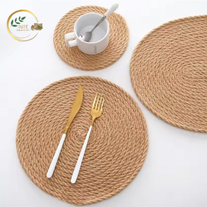 Juego de Posavasos de Yute Resistentes al Calor, Tapetes Tejidos para Tazas de Café, Vasos y Té, Estilo Rústico Campestre, Venta al por Mayor - Product Image 2