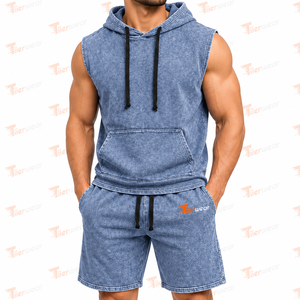 Wholesale <b>Men</b> Trendy Summer Hoodie <b>Shorts</b> Set Casual <b>Lightweight</b> Streetwear 100% Cotton Quick Dry Custom OEM Private Label - Product Image 5