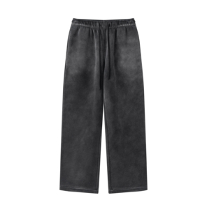 Pantalon de survêtement style urbain personnalisé en molleton bouclette avec logo, coupe évasée et jambe droite, 100 % coton, effet délavé à l'acide - Product Image 6