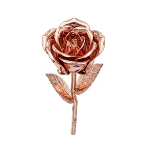 Rosa real bañada en oro de 24k, hecha a mano, con tallo largo, flor preservada para siempre, con soporte y caja de regalo, regalos de aniversario de bodas - Product Image 4