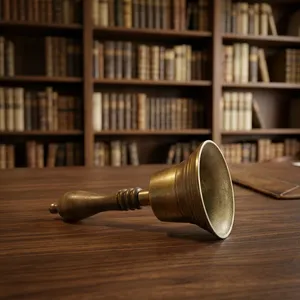 <b>Brass</b> Hand <b>Bell</b> Classic Design with Wooden Handle Vintage Table <b>Bell</b> Decorative <b>Bell</b> for Home Office Hotel Reception - Product Image 4