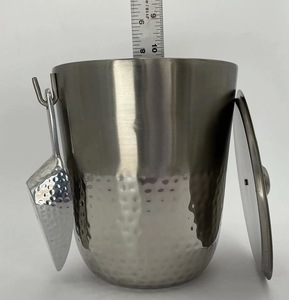 Cubo de Hielo Profesional de Acero Inoxidable con Tapa y Pinzas, Enfriador de Hielo de Doble Pared Duradero para Servicio de Bar y Fiestas, Estilo Americano - Product Image 6