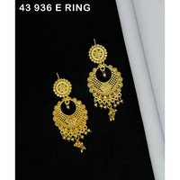 Arrings-pendientes de aro chapados en oro para mujer, aretes de arquería de estilo fricano, calidad superior jumkha Bali
