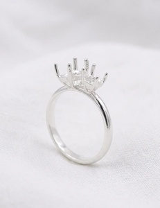Toi Et Moi <b>Ring</b> Setting 925 Sterling Silver <b>Two</b> <b>Stone</b> Semi Mount <b>Ring</b> Open Gemstone DIY Engagement <b>Ring</b> - Product Image 4