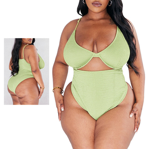 Hot Selling Women's One Piece Swimsuit Cut Out Girl Swimwear Sexy Hot Plus Size Women One-piece <b>Bathing</b> Suit - Product Image 1