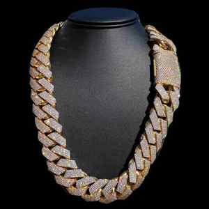Iced Out Cuban Link Chain <b>Necklace</b> for Men Diamond Hip Hop Chain Luxury <b>Statement</b> Jewelry - Product Image 1