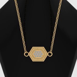 Colgante de Plata 925 de Alta Calidad con Diseño de Panal Hexagonal, Engaste Central de Circonita Cúbica, Relleno de Resina para Cenizas, Joyería de 10x14mm - Product Image 3