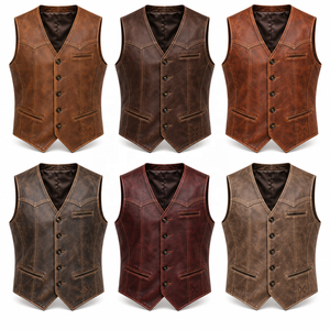 Chalecos de Cuero Estilo Western y Herencia para Hombre |   Borgoña Marrón Coñac Beige |   Fabricante OEM ODM |   Diseño de Calidad Premium | - Product Image 5