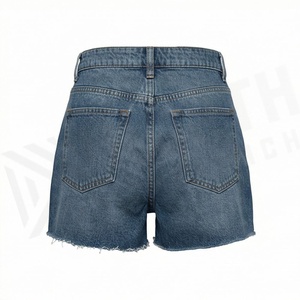 Womens <b>Denim</b> Relaxed Shorts High Rise Distressed Zipper Fly Plus Size Non <b>Stretch</b> Casual Breathable Female Trendy Gear - Product Image 2