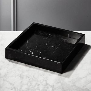 Marble Serving <b>Tray</b> With Gold Tone Handles For Serving <b>Snacks</b> Beverages And Appetizers In Luxury Living Room - Product Image 4