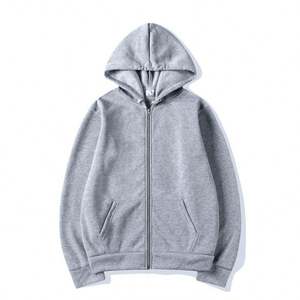 Sudaderas con capucha de forro polar con cremallera, 100% algodón, gruesas, de alta calidad, lisas, personalizables con impresión digital, para invierno, al por mayor - Product Image 1