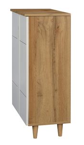 Zapatero de madera de ingeniería de 2 puertas Saleem International (roble Wotan y blanco). Acabado Mate - Product Image 6