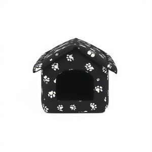 บ้านสัตว์เลี้ยงยอมมี่ รุ่น M ขนาด 46x49x41 ซม. เตียงนอนสุนัขผ้าฝ้ายนุ่ม สำหรับสุนัขขนาดเล็ก ใช้ได้ทุกฤดู ลายพิมพ์น่ารัก สไตล์วิลล่า - Product Image 2