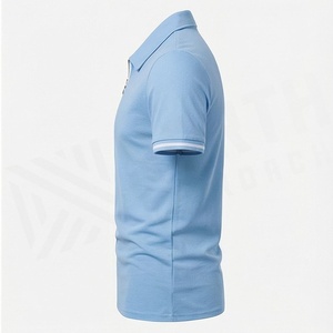 Camisetas Polo Deportivas para Hombre, 100% Algodón, Secado Rápido, Cierre de Cremallera de un Cuarto, Manga Corta, para Gimnasio, Entrenamiento, Running, Estampadas, Primavera - Product Image 3