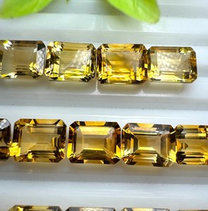 พลอยซิทรินสีเหลืองทองทรงแปดเหลี่ยมเจียระไนแบบเหลี่ยมเพชรพลอย ขนาด 3x5 มม.-13x18 มม. สำหรับทำเครื่องประดับ ขายส่ง - Product Image 3