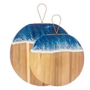 Artisan Deep Blue Ocean Resin <b>Wood</b> Charcuterie Board Acacia <b>Wood</b> Sea Wave Epoxy Serving Tray Large <b>Wood</b> Cheese Platter Wholesale - Product Image 5
