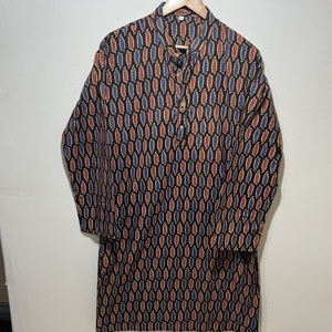 Trendy Men's Designer Long Kurta | 100% Cotton Full Sleeve | Ethnic Floral <b>Block</b> <b>Printed</b> Kurta - Product Image 1
