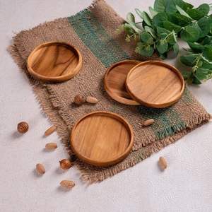 Juego de posavasos de madera natural para protección de la mesa de comedor, tapete rústico para bebidas, decoración de cocina, soporte para tazas de café - Product Image 4