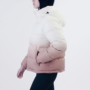 Women's Hooded Quilted Puffer Jacket Short Winter <b>Coat</b> With <b>Zipper</b> Closure Solid Color Warm Outerwear - Product Image 3