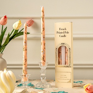 Élégante bougie artistique en cire d'abeille naturelle imprimée de 25 cm pour mariage, dîner, table, fête, décoration intérieure et événements - Product Image 5