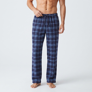 Pantalon de pyjama en flanelle à carreaux pour homme, taille élastique, 100% coton, pantalon de pyjama à carreaux pour homme, vêtements de nuit en flanelle avec poche - Product Image 4
