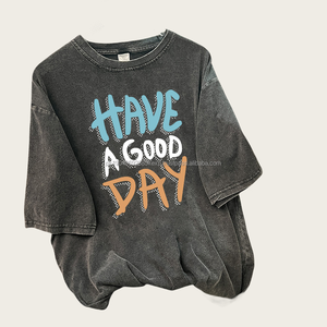 Camiseta personalizada de 230G-250g de tela polar 100% algodón Regular Fit para hombre estilo callejero transpirable de secado rápido con estampado en blanco - Product Image 3