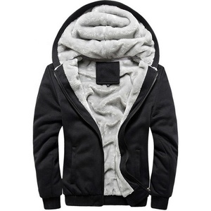Mens Warm <b>Thick</b> Fur Coat <b>Fleece</b> Lined <b>Jacket</b> Hoodie Winter Zip Up Outerwear Tops - Product Image 3