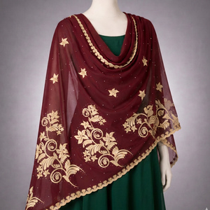 ผ้าคลุมไหล่ชีฟองผ้าฝ้ายโพลีเอสเตอร์ปักลายดอกไม้หรูหรา ประดับด้วยคริสตัล น้ำหนักเบา ระบายอากาศได้ดี ผ้าพันคอฤดูร้อนสำหรับผู้หญิงมุสลิม - Product Image 4