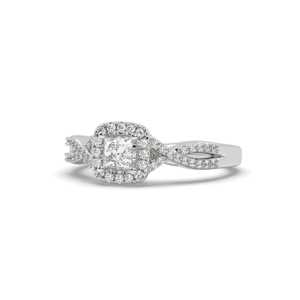 Anillo de diamante cultivado en laboratorio de 0.858 quilates con tachuelas de oro blanco-Color G Claridad VS2 - Product Image 1