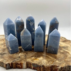 Obelisco de Cristal Angelita Natural Chakralume, Torre de Piedra Preciosa Azul Pulida a Mano para Meditación, Reiki, Sanación Energética de Chakras, Feng Shui - Product Image 4