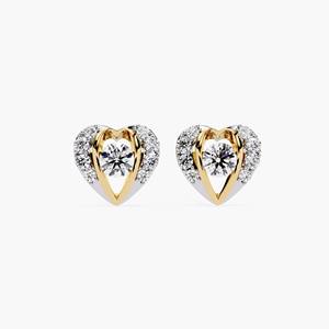 Boucles d'oreilles clous en or 14 carats avec diamant de laboratoire taillé en forme de cœur 0,70 ct – Bijou minimaliste pour mariage, anniversaire ou usage quotidien - Product Image 1