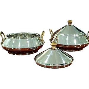 Designer Casserole with Metal Lid & Wooden Base Perfect for Unique <b>Table</b> Presentation Kitchen Use and Event Serving From India - Product Image 5