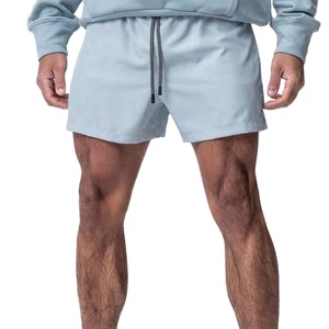 Conjunto de pantalones cortos informales para hombre con logotipo personalizado 2026, patrón sólido, estampado digital ecológico, teñido liso - Product Image 1