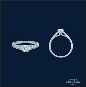 Bague de fiançailles classique pour femme en or blanc plaqué or avec diamant de laboratoire taille brillant 0,8 carat certifié IGI - Product Image 4