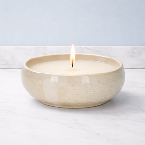 Midnight Ocean Ceramic <b>Candle</b> Vessel Wide Bowl Thick Durable Heat Resistant Smooth Gloss Finish Single Wick Luxury Home Decor - Product Image 3