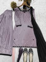 TENNECY Baju Atasan Wanita Desainer Baru untuk Pesta Pernikahan dan Diwali, Bahan Sutra Crep Alami Tebal, Model Farshi Salwar, Cepat Kering, Anti Kusut